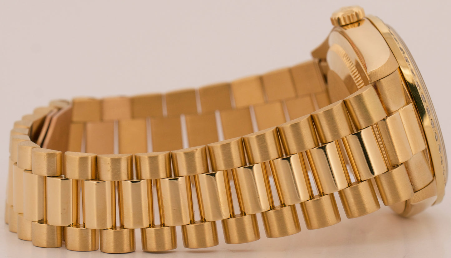 1991 Rolex Day-Date President Champagne Diamond Bezel 36mm 18K Yellow Gold 18238