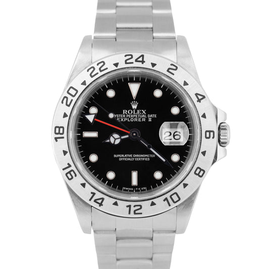 TRITINOVA Rolex Explorer II Black Stainless Steel 40mm GMT Oyster Watch 16570