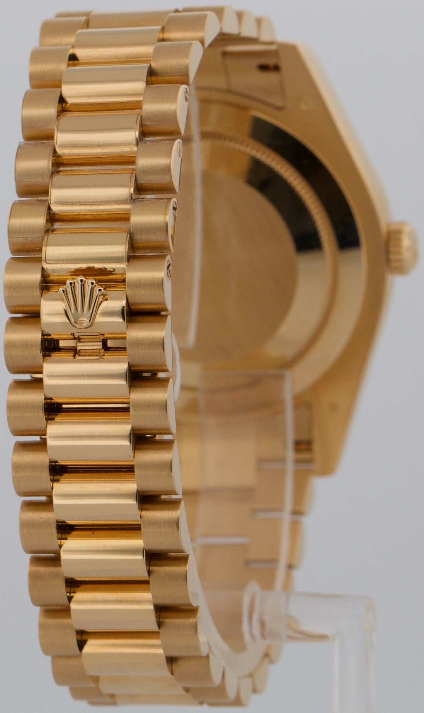 Rolex Day-Date II President 41mm SILVER ROMAN 18K Yellow Gold 218238 Watch