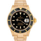 MINT Rolex Submariner 18K Yellow Gold REHAUT Black 40mm Date Watch 16618 Watch