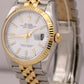 MINT PAPERS Rolex DateJust 36mm WHITE 18K Yellow Gold Steel JUBILEE 126233 BOX