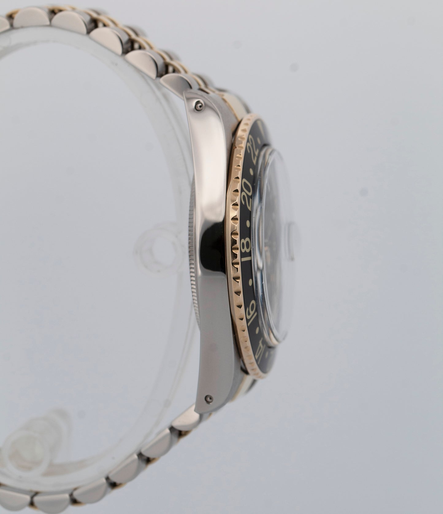 Rolex GMT-Master Black 40mm Nipple Two Tone 14K Yellow Gold Jubilee Watch 16753