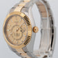 2022 PAPERS Rolex Sky-Dweller CHAMPAGNE Gold Two-Tone 42mm 326933 Watch BOX
