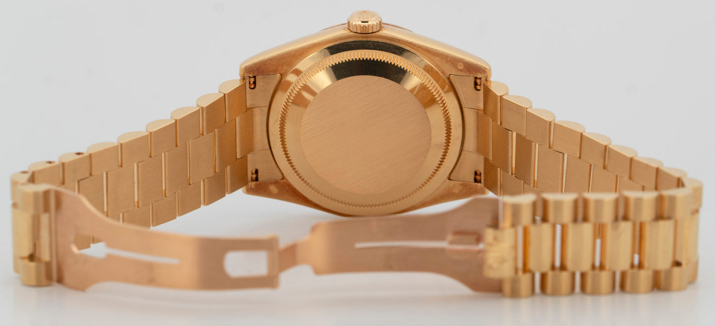 2002 PAPERS Rolex Day-Date President GREEN 18K Yellow Gold 36mm 118238 Watch BOX