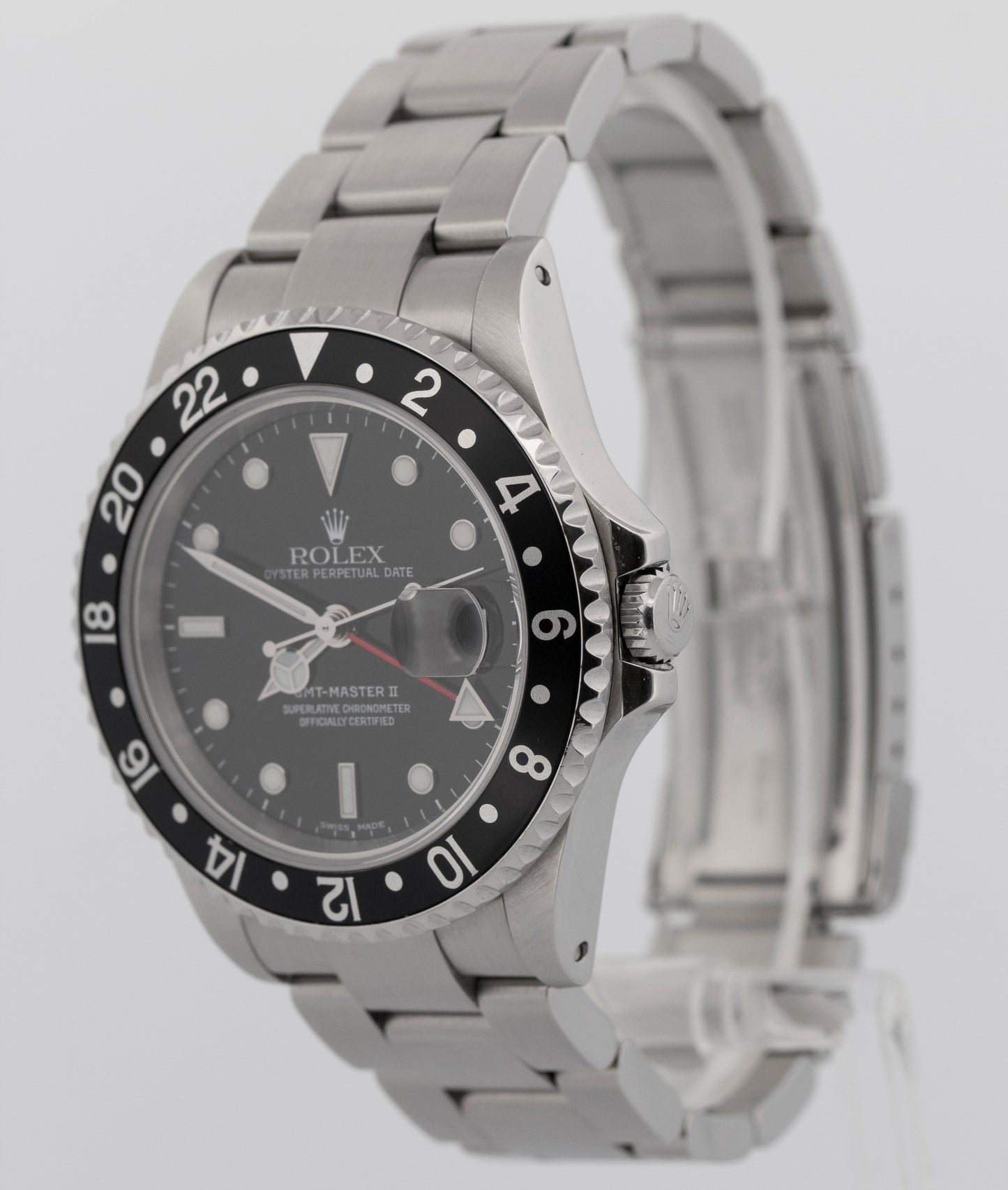 Rolex GMT-Master II BLACK Stainless Steel Oyster Date 40mm 16710 Watch