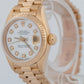 Ladies Rolex DateJust President 26mm Mother of Pearl Dial 18K Gold 69178 Watch
