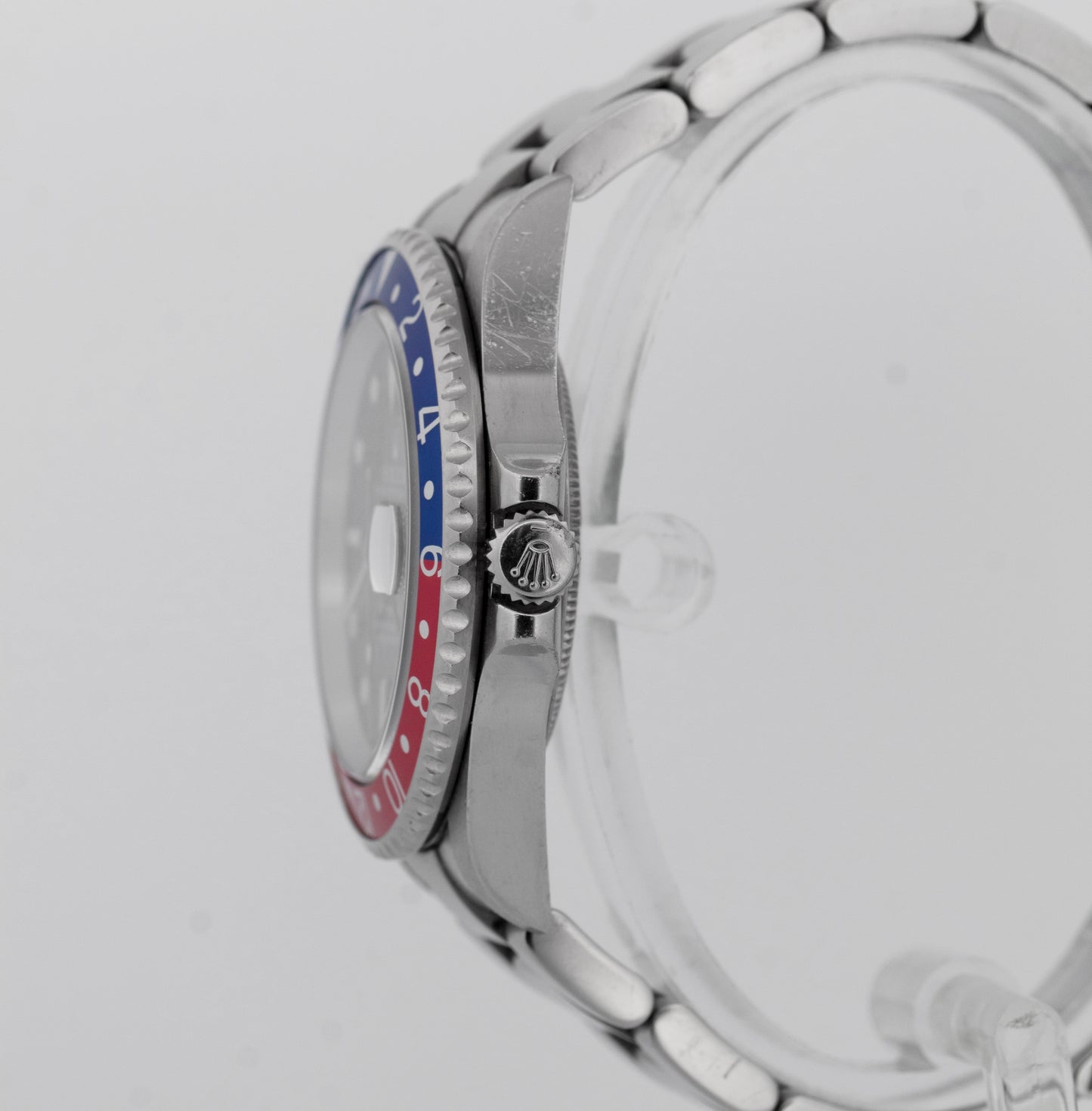 PAPERS Rolex GMT-Master II PEPSI Red Blue Steel Oyster NO-HOLES Watch 16710 BOX