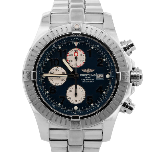 Breitling Super Avenger BLUE Chronograph Stainless Steel 48.4mm A13370 Watch