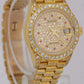 Ladies Rolex DateJust President 26mm PAVE RUBY DIAMOND 18K Yellow Gold 69178