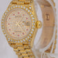 Ladies Rolex DateJust President 26mm PAVE RUBY DIAMOND 18K Yellow Gold 69178