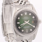 VINTAGE Rolex DateJust 36mm VIGNETTE GREEN DIAMOND Stainless Steel JUBILEE 16030