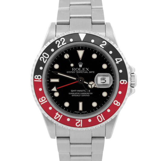 Rolex GMT-Master II 16710 Coke Red Black Stainless Steel 40mm Watch Box Papers