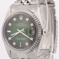 VINTAGE Rolex DateJust 36mm VIGNETTE GREEN DIAMOND Stainless Steel JUBILEE 16030