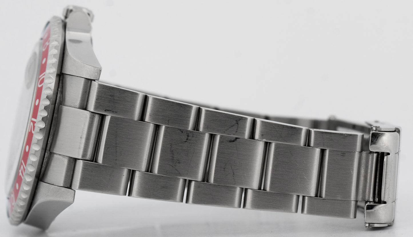 PAPERS Rolex GMT-Master II PEPSI Red Blue Steel Oyster NO-HOLES Watch 16710 BOX