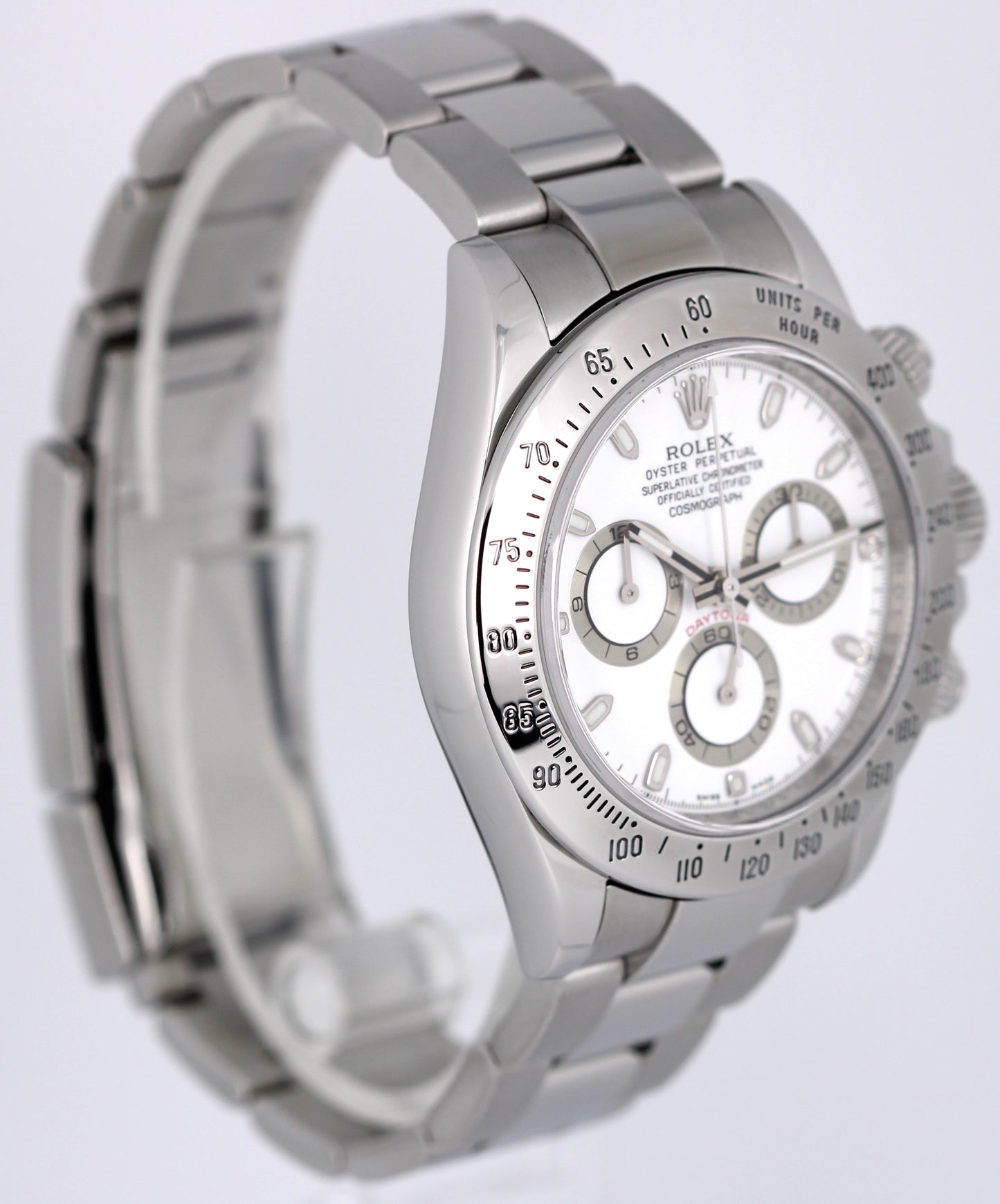 Rolex Daytona Cosmograph Stainless Steel REHAUT White "APH" 40mm 116520 Watch