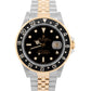 Rolex GMT-Master II BLACK Yellow Gold Stainless Steel JUBILEE 40mm Watch 16713