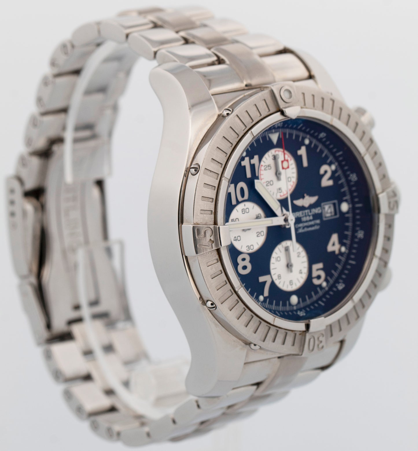 Breitling Super Avenger BLUE Chronograph Stainless Steel 48.4mm A13370 Watch