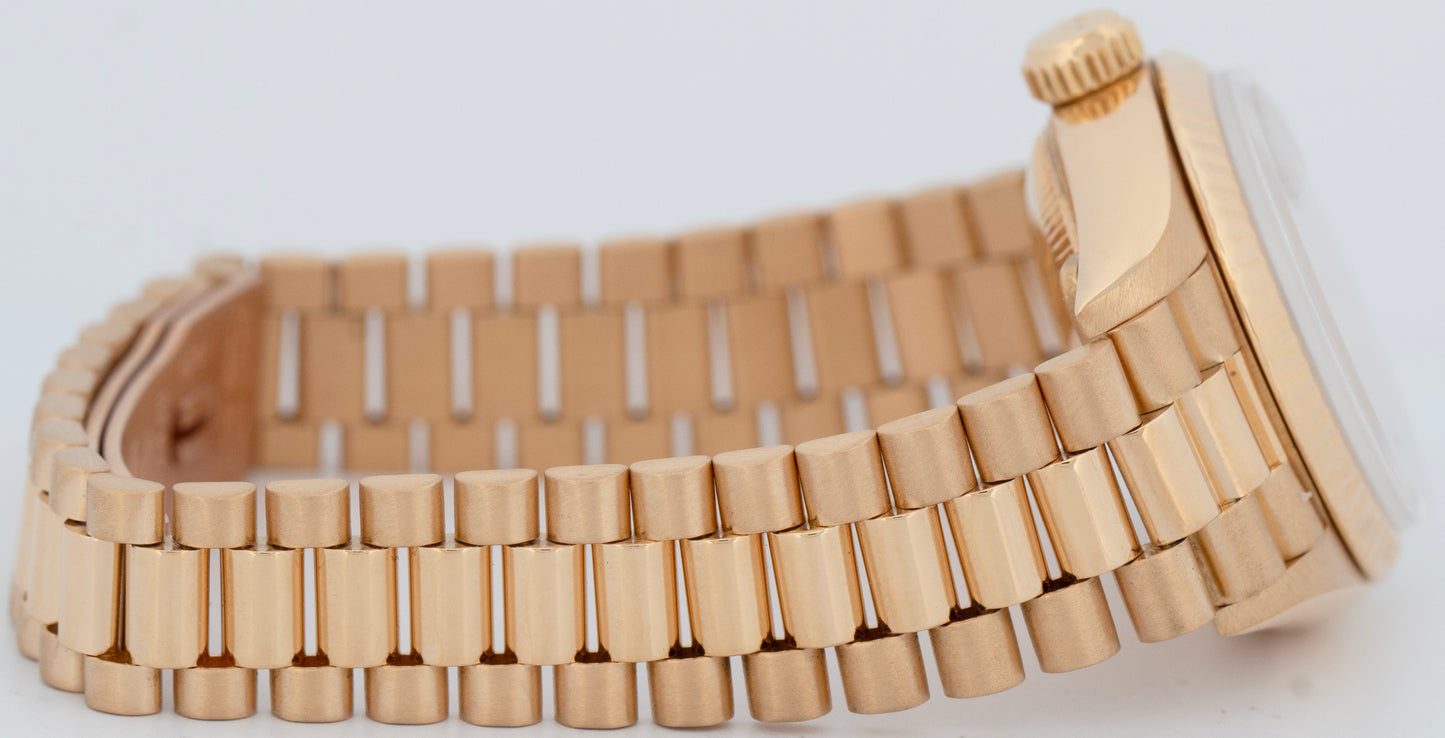 Ladies Rolex DateJust President 26mm Mother of Pearl Dial 18K Gold 69178 Watch