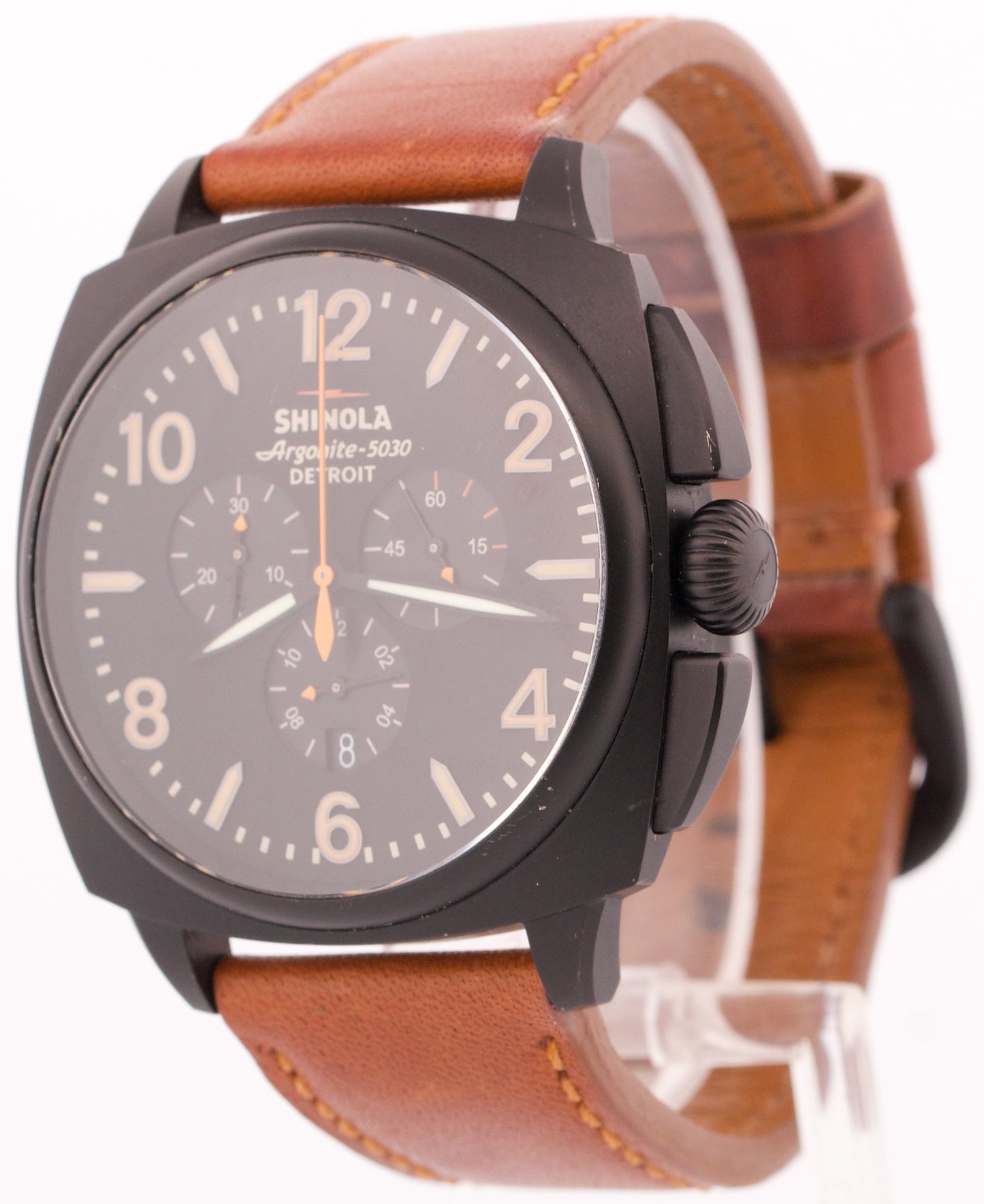 Shinola THE BRAKEMAN CHRONO Black PVD Steel 46mm Leather Quartz S0110000123