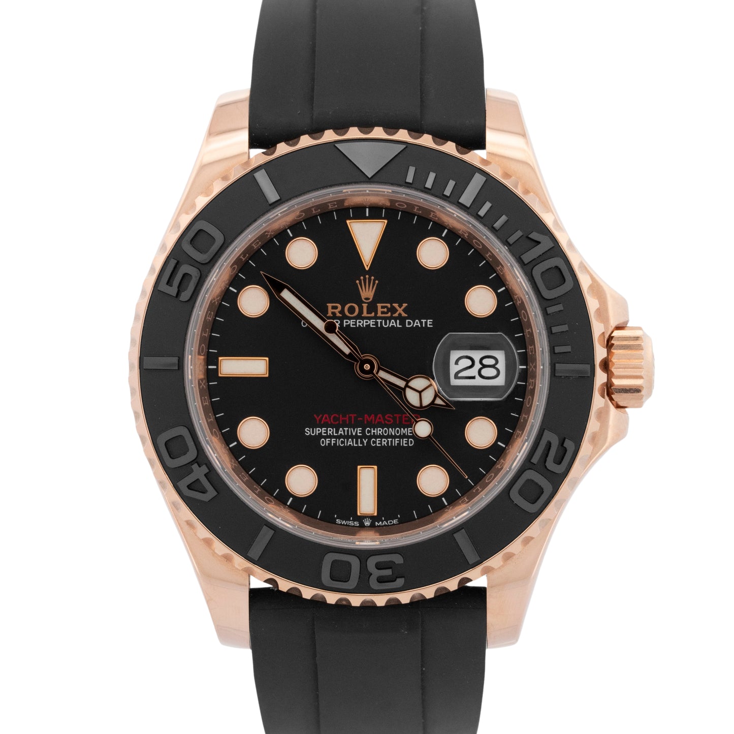 2020 PAPERS Rolex Yacht-Master 18K Everose Gold Oysterflex 40mm 126655 BOX