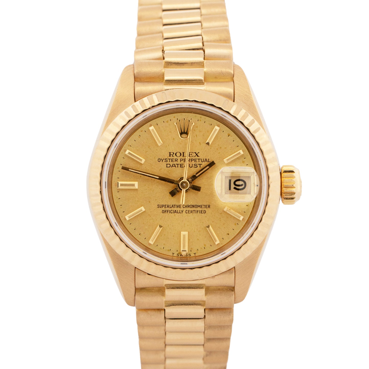 Rolex DateJust President 69178 Champagne 18K Yellow Gold 26mm Watch