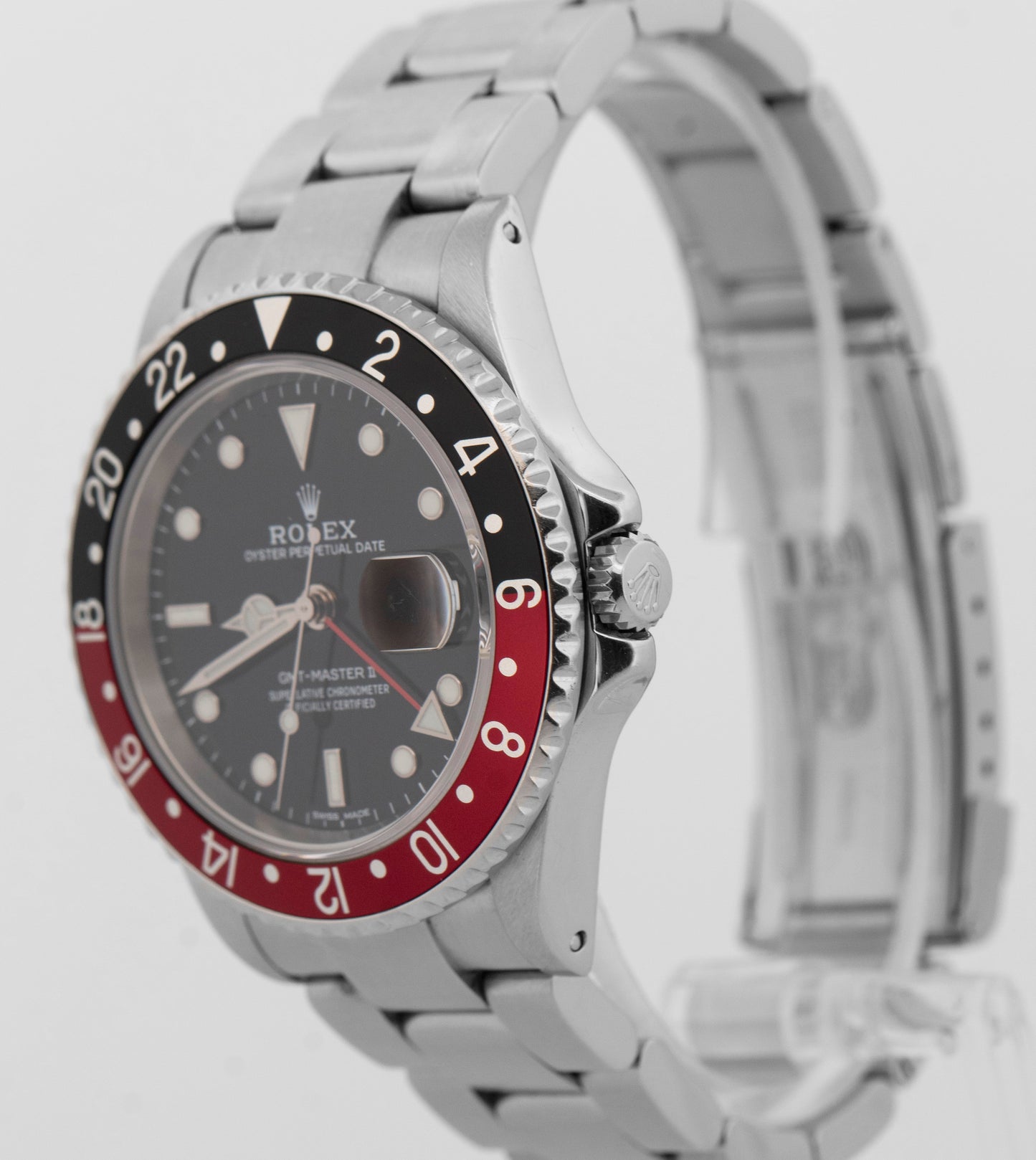 Rolex GMT-Master II COKE Red Black Stainless Steel 40mm Date 16710 Watch