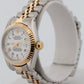 Ladies Rolex DateJust 26mm White TIFFANY 18K Gold Steel JUBILEE Fluted 69173
