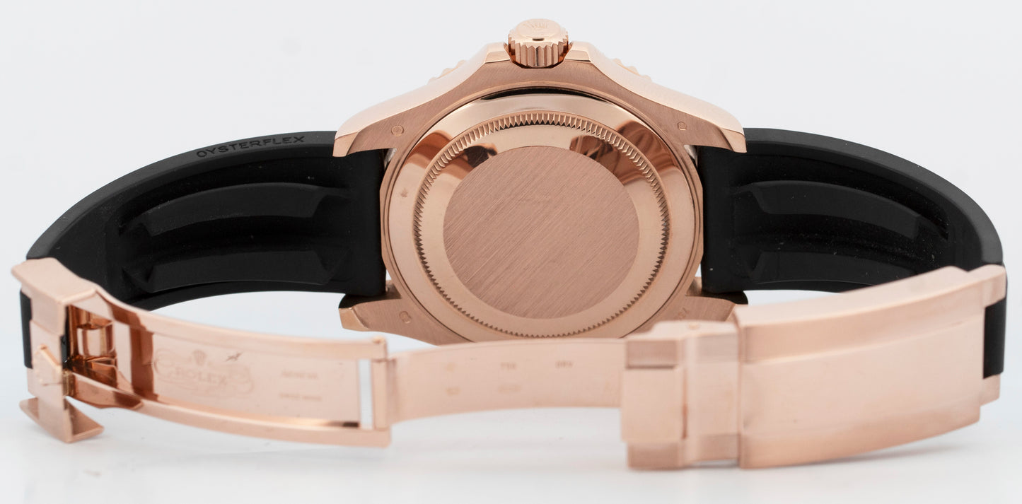 2020 PAPERS Rolex Yacht-Master 18K Everose Gold Oysterflex 40mm 126655 BOX