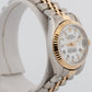 Ladies Rolex DateJust 26mm White TIFFANY 18K Gold Steel JUBILEE Fluted 69173