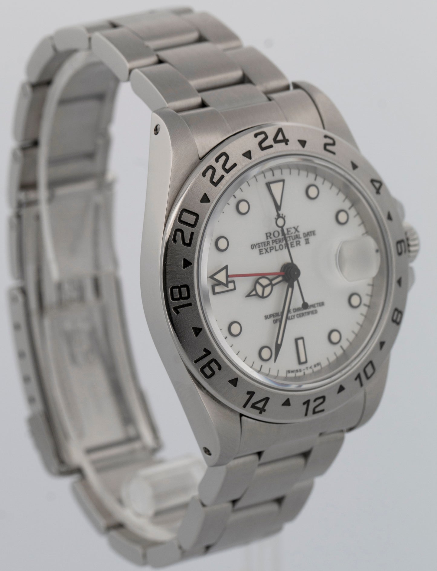 PAPERS Rolex Explorer II WHITE Stainless Steel 40mm 16570 Oyster GMT Watch BOX