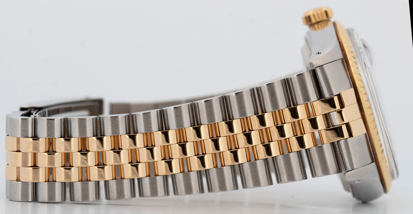 PAPERS Rolex DateJust 36mm White Two-Tone 18K Yellow Gold Jubilee 16013 BOX