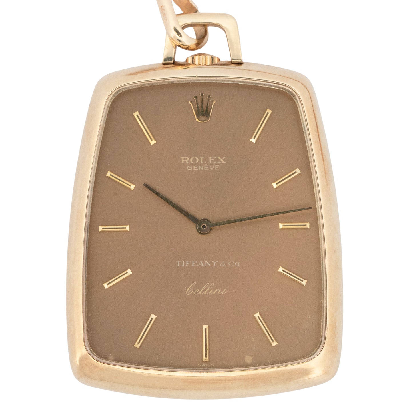 Rolex Cellini Pocket Watch Champagne Dial TIFFANY & CO 31mm x 38mm 14K Gold 3727