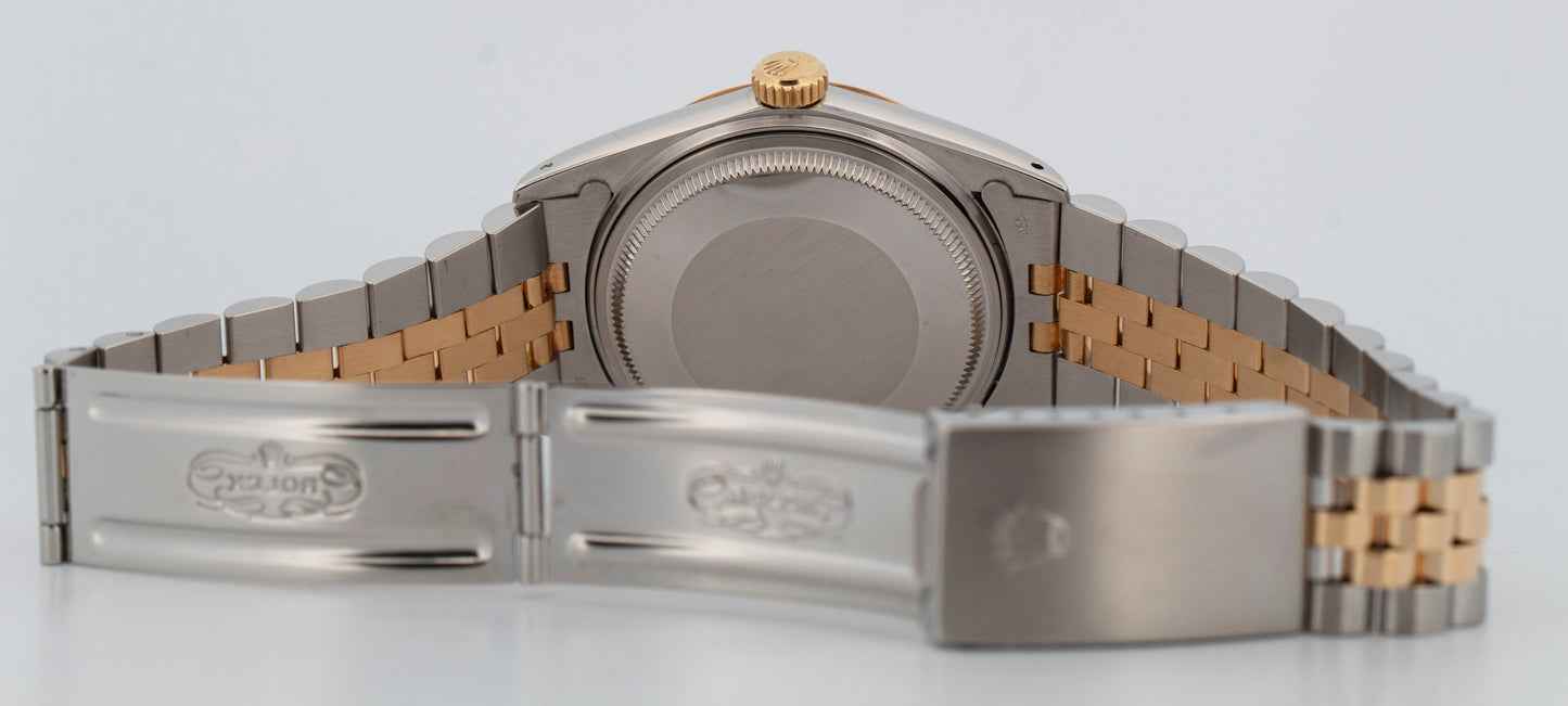 PAPERS Rolex DateJust 36mm White Two-Tone 18K Yellow Gold Jubilee 16013 BOX