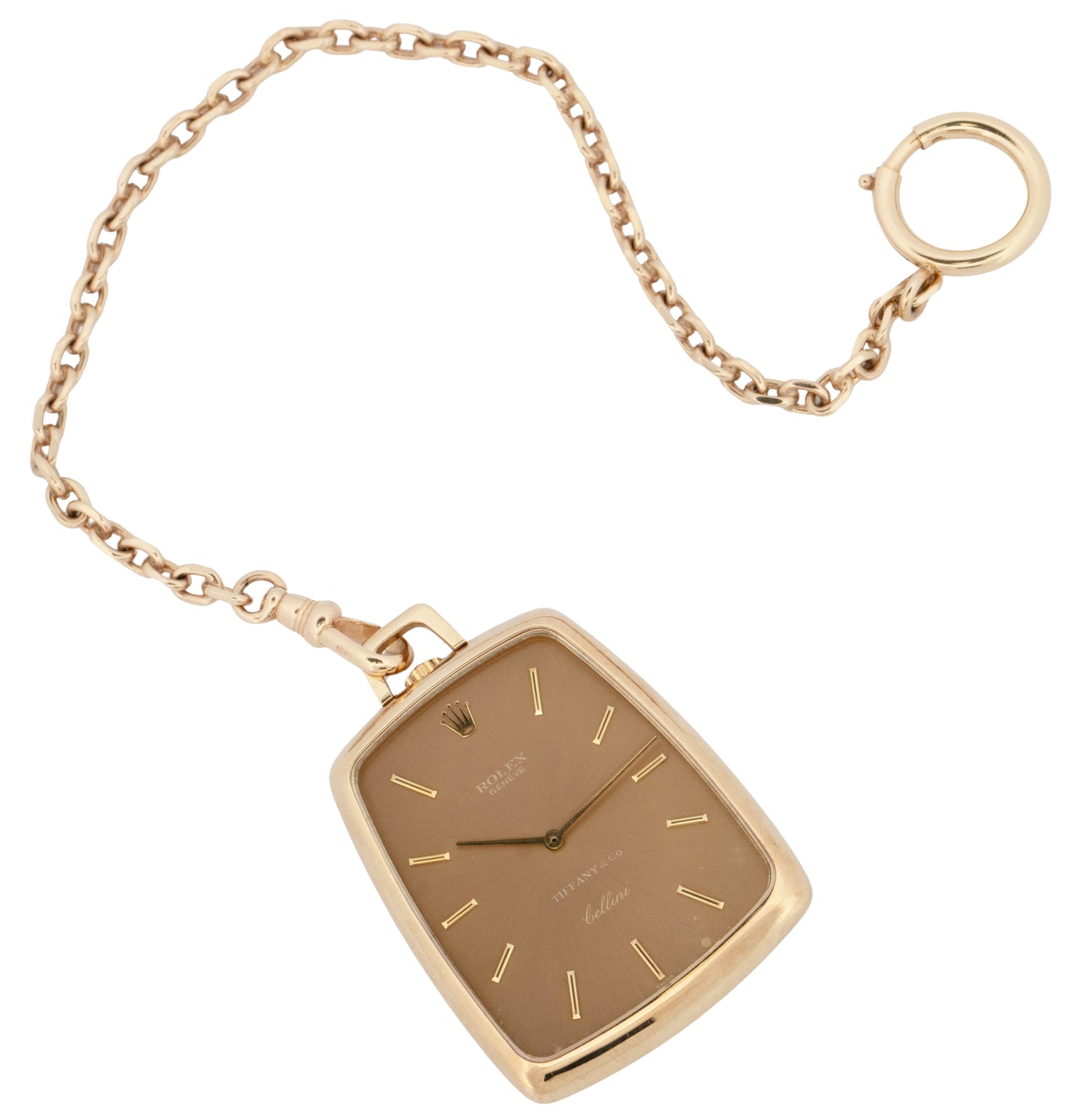 Rolex Cellini Pocket Watch Champagne Dial TIFFANY & CO 31mm x 38mm 14K Gold 3727