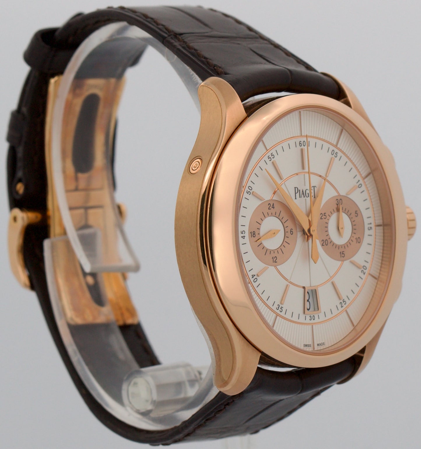 Piaget Governeur SILVER GUILLOCHE 18K Rose Gold 43mm Automatic Watch G0A37112