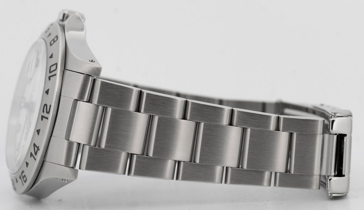 PAPERS Rolex Explorer II WHITE Stainless Steel 40mm 16570 Oyster GMT Watch BOX