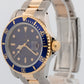 Rolex Submariner Date 16803 Blue Two-Tone 18K Yellow Gold Steel 40mm Watch