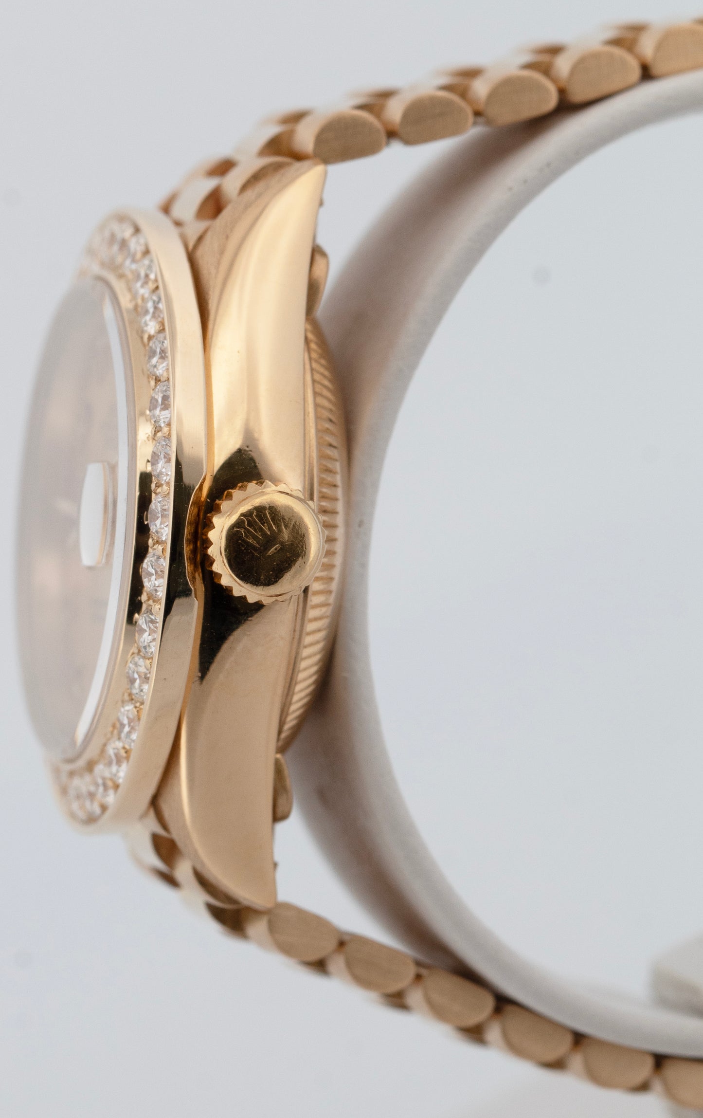 Rolex DateJust President 26mm Champagne DIAMOND BEZEL 18K Yellow Gold 69178 BOX