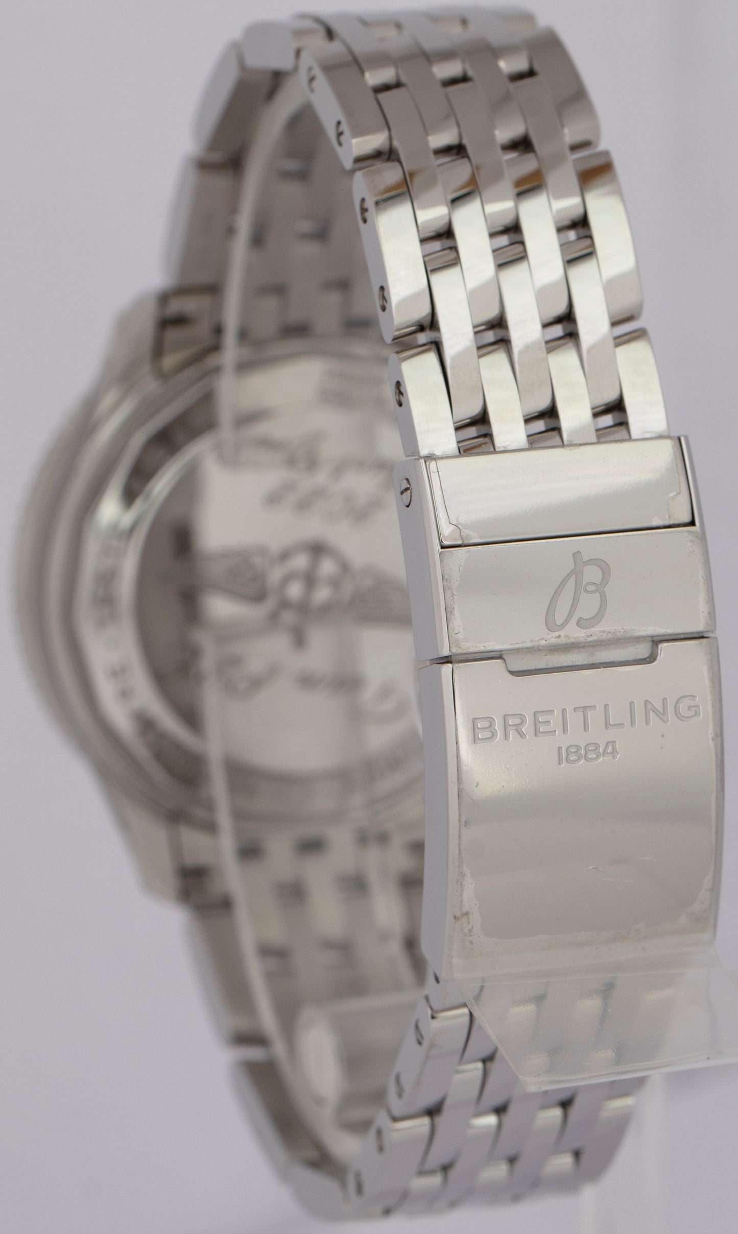 NEW STICKERED PAPERS Breitling Navitimer 35mm MOP Diamond Steel A17395 Watch BOX