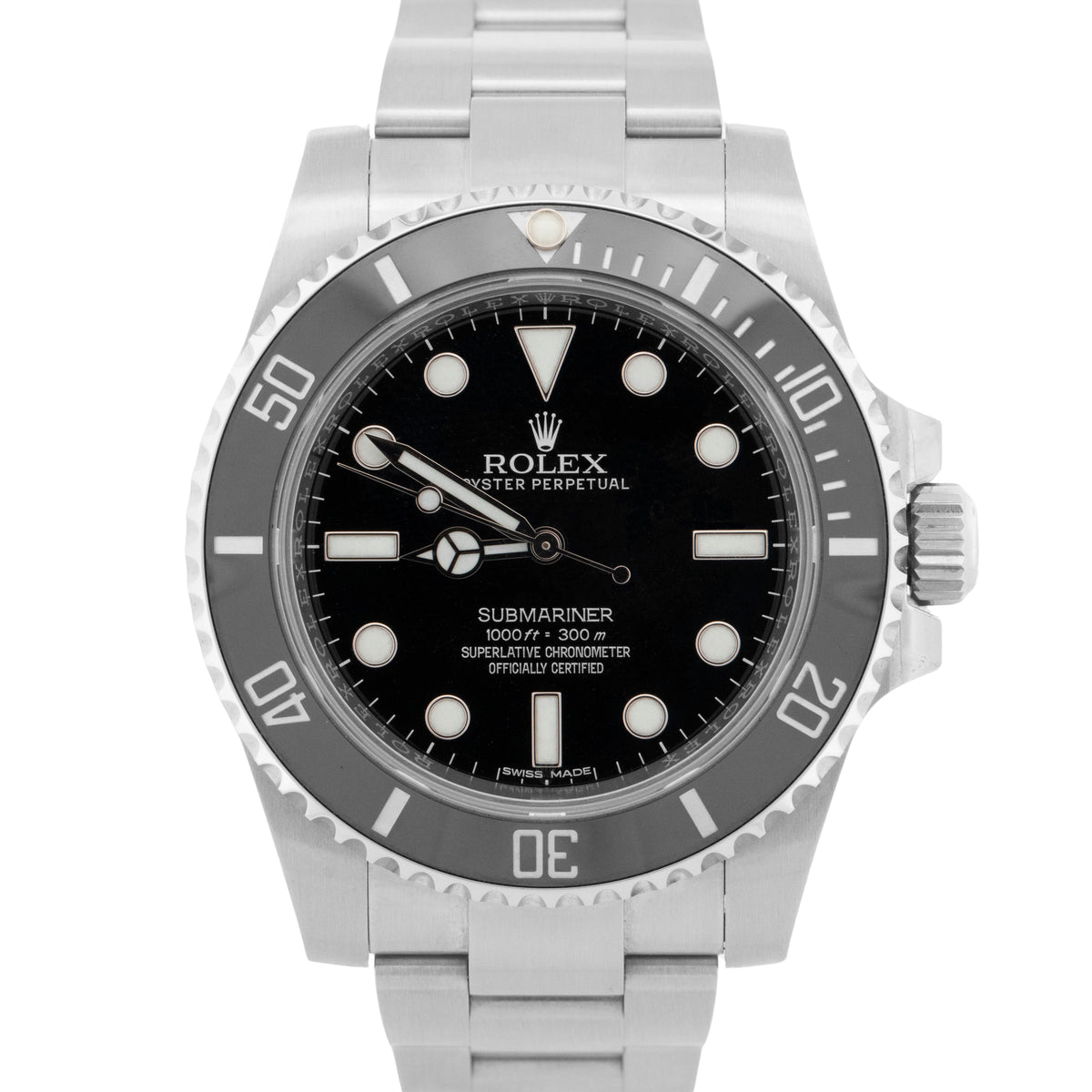 2017 Rolex Submariner No-Date 114060 LN Black Steel 40mm Watch Box Papers