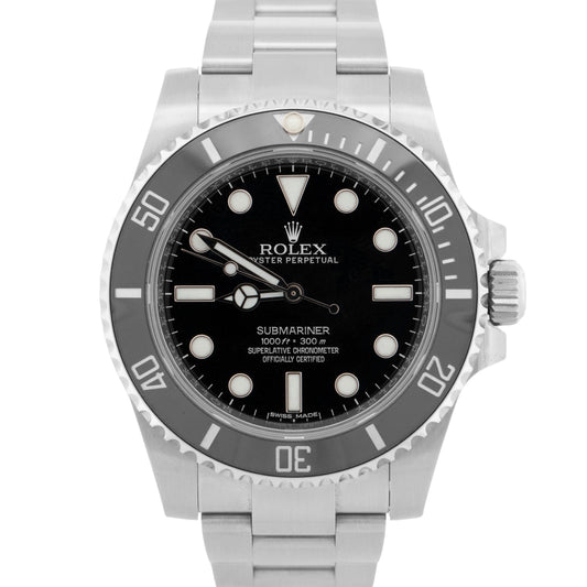 2017 Rolex Submariner No-Date 114060 LN Black Steel 40mm Watch Box Papers