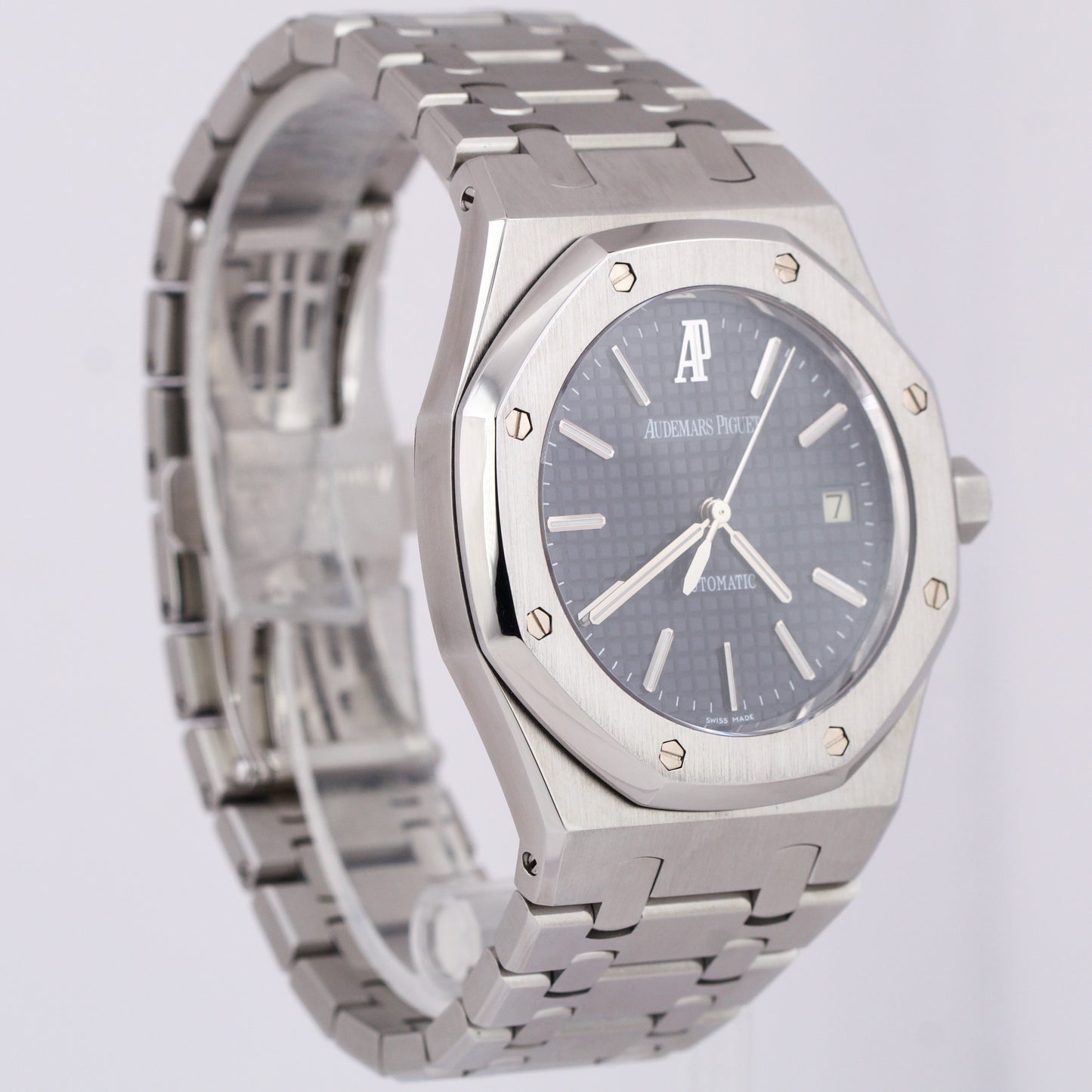 Audemars Piguet Royal Oak Blue 39mm Stainless Steel Date Automatic Watch 15300ST