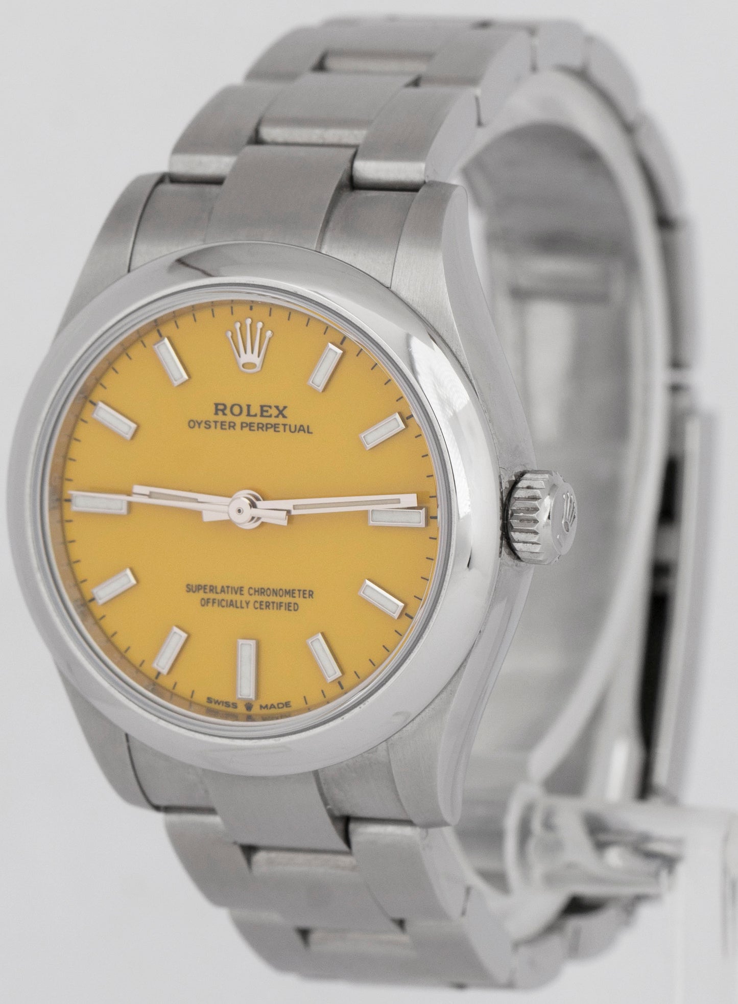 2021 NEW PAPERS Rolex Oyster Perpetual YELLOW 31mm Steel Watch Oyster 277200 BOX