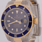 MINT Rolex Submariner Date 40mm BLUE 18K Yellow Gold Stainless Steel 16613 Watch