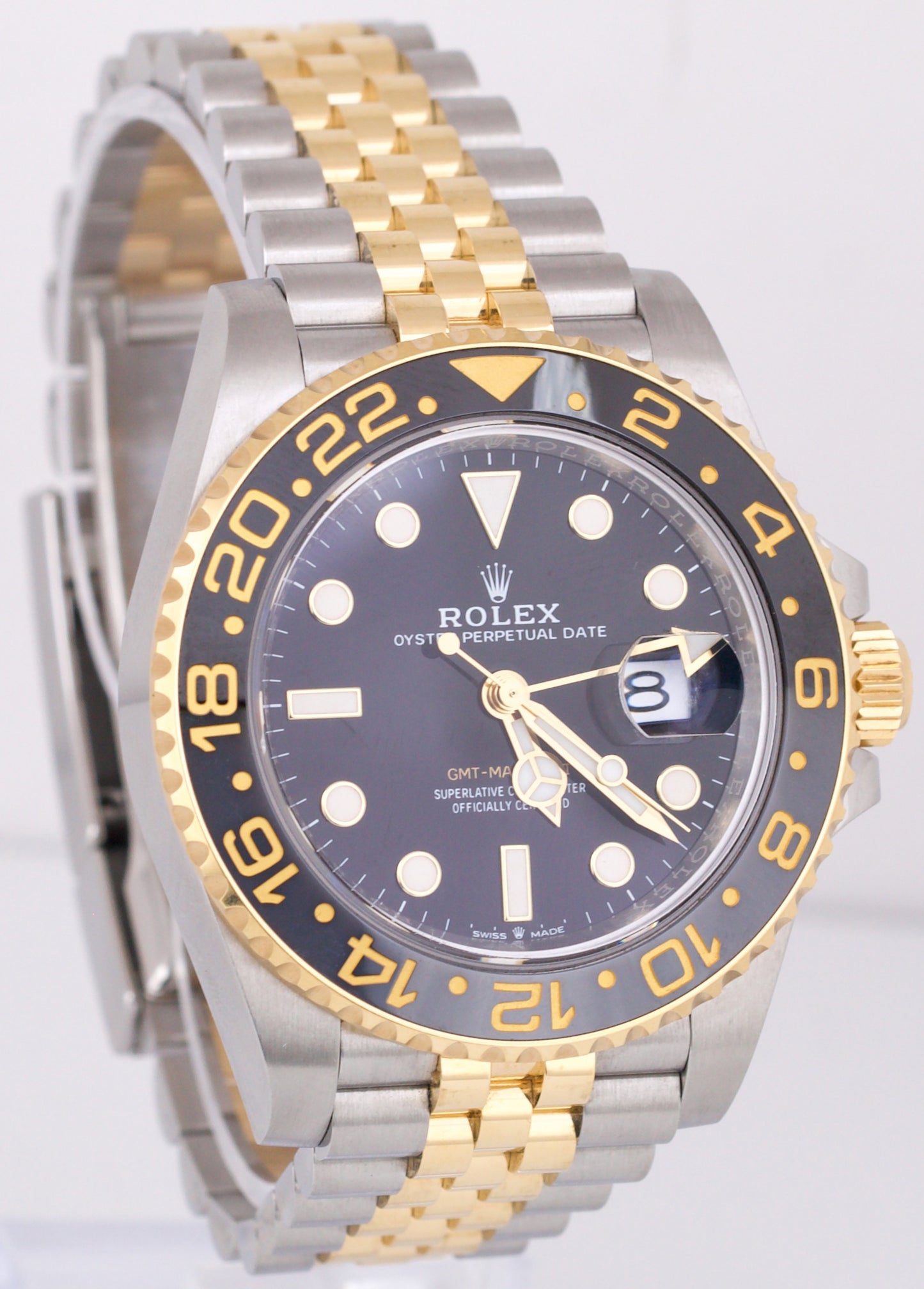 2023 NEW PAPERS Rolex GMT-Master II Two-Tone Gold JUBILEE 40mm 126713 GRNR BOX