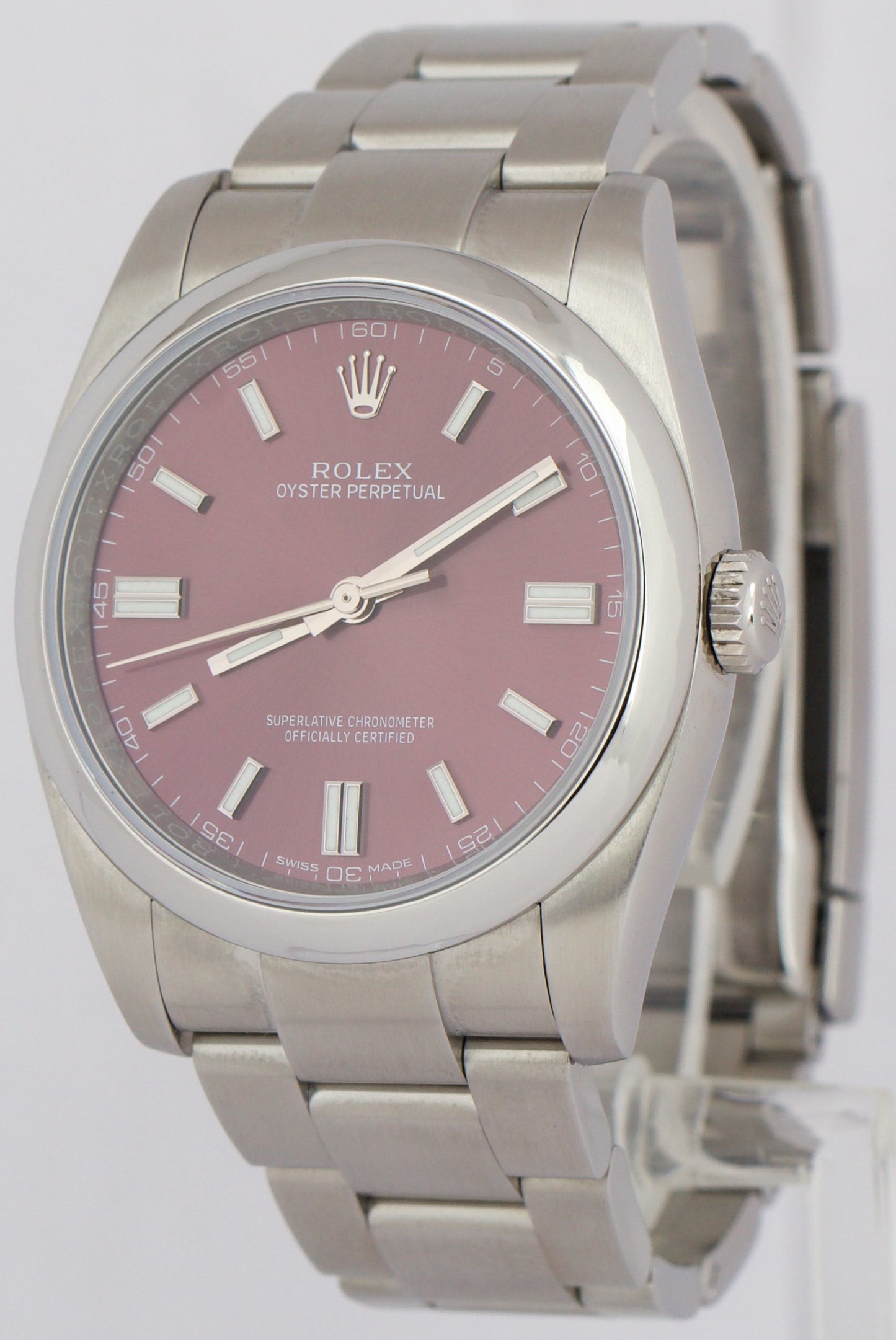 MINT Rolex Oyster Perpetual GRAPE Purple Stainless 3-6-9 Automatic 36mm 116000