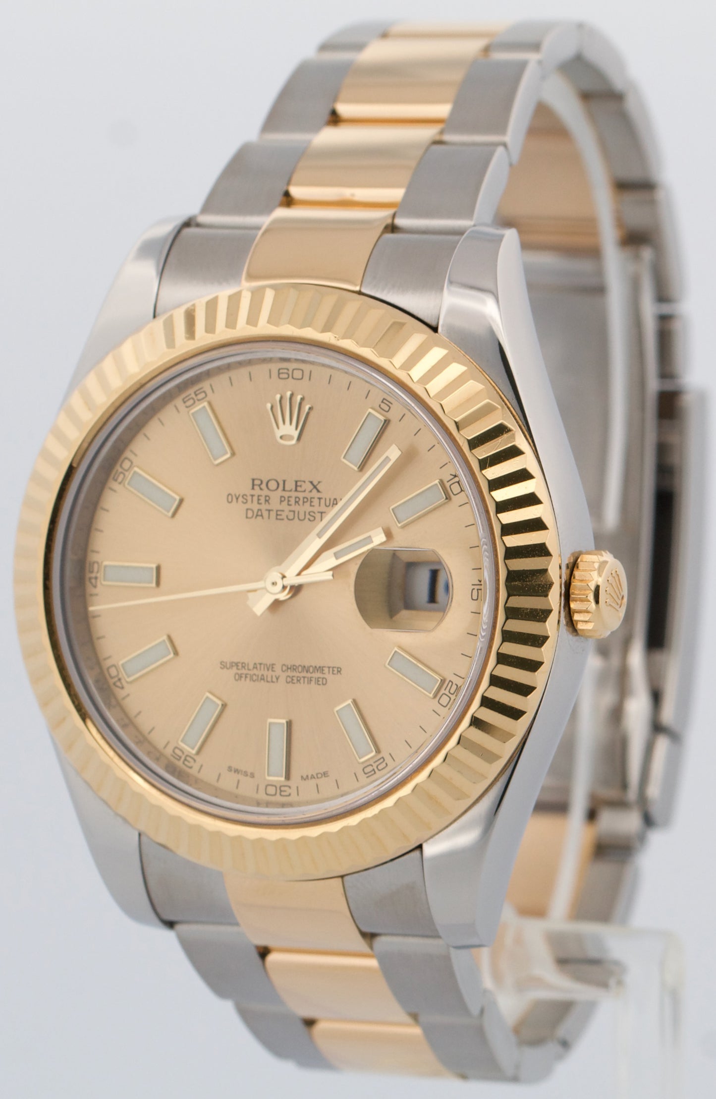 2024 RSC Rolex Datejust II CHAMPAGNE 18K Gold Stainless OYSTER 41mm 116333 BOX