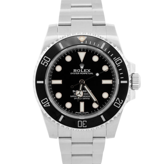 2020 PAPERS Rolex Submariner No-Date 40mm BLACK Ceramic Steel 114060 LN BOX