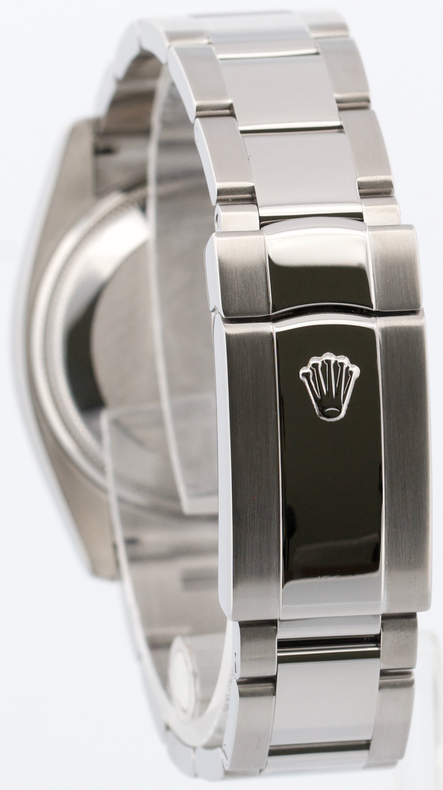 Rolex Oyster Perpetual Date BLUE 18K Gold Steel 34mm Fluted OYSTER 115234 Watch