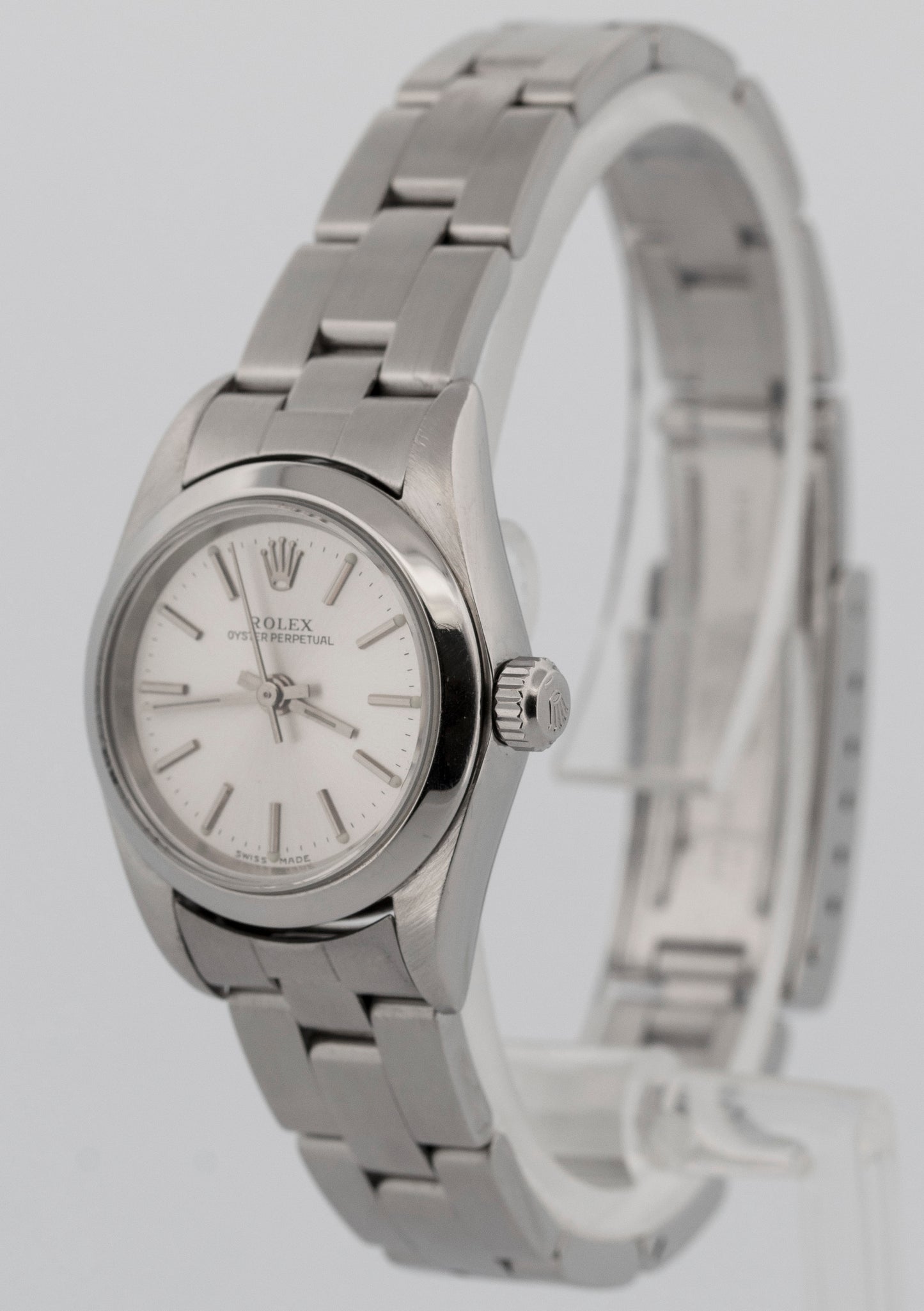 Rolex Oyster Perpetual SILVER Stainless Steel 24mm Automatic 76080 Watch